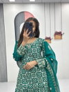 Pf 040 Faux Georgette With Heavy Embroidery Thread  & Sequence Work Top Sarara Dupatta Wholesale Online